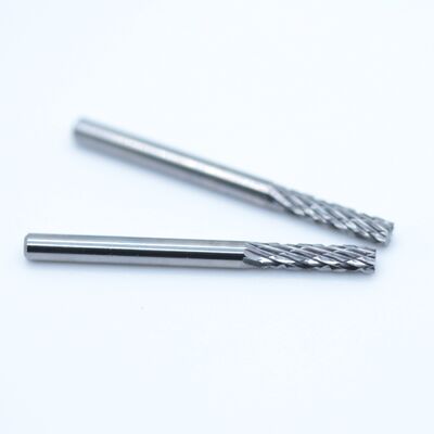 Broca de Metal Duro Rotativa 3mm Cilíndrica Com Corte de Ponta Forma B Dupla Corte Para Aço
