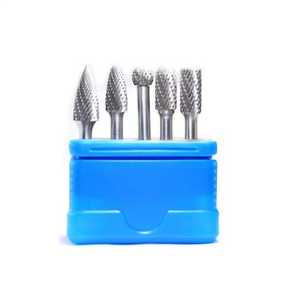 Bom preço 5pcs Carbide Burr Set Padrão Double Cut Burr Carbide de Tungstênio 1/4 diâmetro da haste em linha