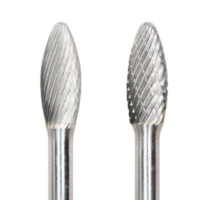 8mm*20mm H Flame Carbide Tungsténio Ficheiro rotativo 6mm Shank Flame Shape Single Cut Rotary Burr