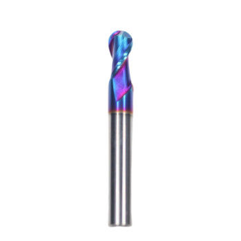 Bom preço 75mm comprimento total HRC 65 R12*30*12 Dia TiAISiN revestido com 2 flautas Carbide Ball Nose End Mill Cutter em linha