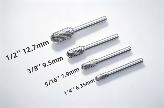 Qualidade rebarbas cilíndricas personalizadas diâmetro do carboneto de raio de 9.5mm com corte dobro padrão da pata de 6mm Fábrica
